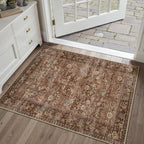 HUGEAR 2x3 Small Rug Machine Washable Area Rug Brick Red Entryway Rugs Entrance by HUGEAR