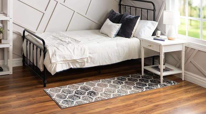 Rugs.com Lattice Frieze Collection Rug – 2' 7 x 12' Runner Blue Multi Medium - Image 3