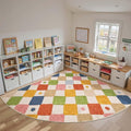 jinchan Macy Kids Rug for Classroom 8ft Radius Corner Washable Area Rug Modern by JINCHAN