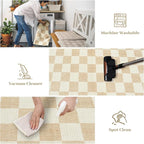 LIVEBOX 8x10 Area Rugs for Living Room, Checkered Non-Slip Washable Rugs - Image 7