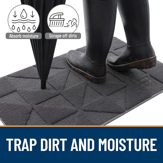 OLANLY Door Mats Indoor, Dirt Resist, Entrance Washable Mat, Low-Profile Inside - Image 4
