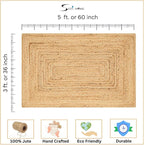 Savi Home Natural Jute Rug 3x5 Ft – Handwoven Braided Area Rug - Image 2