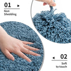 Bathroom Rug 20x32 Non Slip Fluffy Blue Bath Mat - Image 4