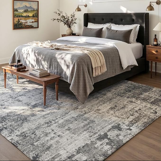 Area Rug 5x7 Washable Rug Black - Image 2