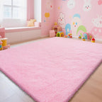 Pink Fluffy Rug Shaggy Area Rug, 6x9 Area Rugs by Yongyangjuxi