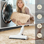 4x6 Solid Fluffy Camel Area Rug – Washable, Living Room Rug, Non-Slip High Pile - Image 4