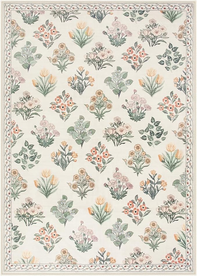 Wonnitar 5x7 Rug for Bedroom Decor, Washable Nursery Rug for Baby, Neutral - Image 8