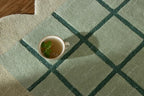 Mint Green Scalloped Edge Wool Area Rug - Image 7