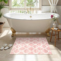 Lahome Moroccan Washable 2x3 Rugs Pink Bathroom Rugs Non-Slip Bathroom Mats by Lahome