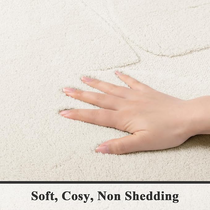 SHACOS Soft Cozy Fluffy Abstract Geometric High Low Pile Area Rugs 6'x9' Non - Image 4