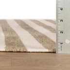 Home Conservatory Ladder Stripe Natural/Ivory Handwoven Wool 5 X 8 Feet - Image 3