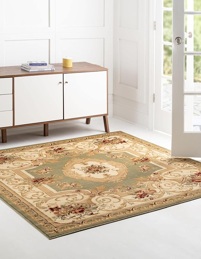 Unique Loom Versailles Collection Traditional Classic Floral Motif Area Rug - Image 2