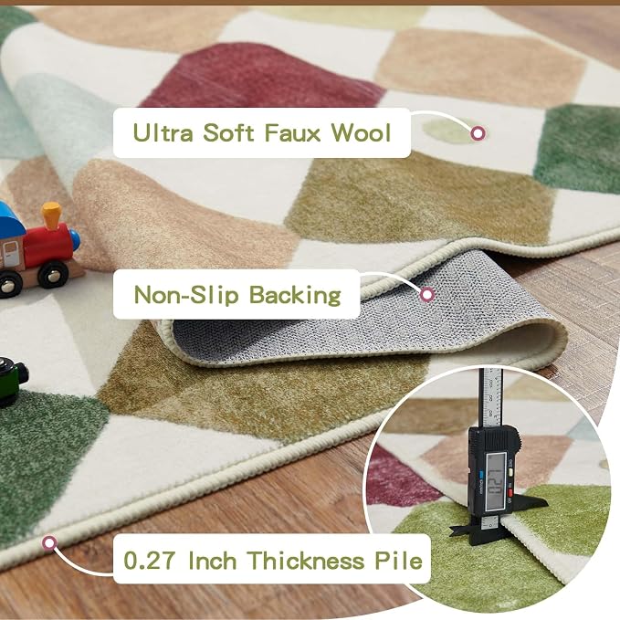 jinchan Macy Area Rug 2x3 Kids Entryway Washable Indoor Doormat Small Soft Non - Image 4