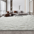 Large Shag Area Rugs 10 x 14, Tie-Dyed Plush Fuzzy Rug by Deerhoo