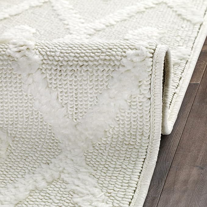 Antep Rugs Palafito 2x10 Geometric Shag Diamond High-Low Pile Textured Indoor - Image 6