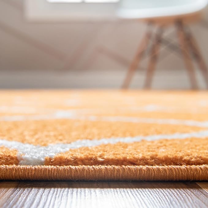Rugs.com Lattice Frieze Collection Rug – 4' x 6' Orange Medium Rug Perfect - Image 4