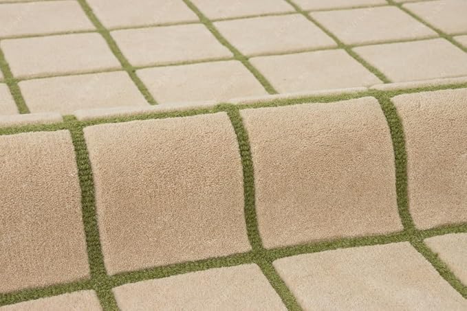 Scalloped Border Wool Area Rug - Image 6