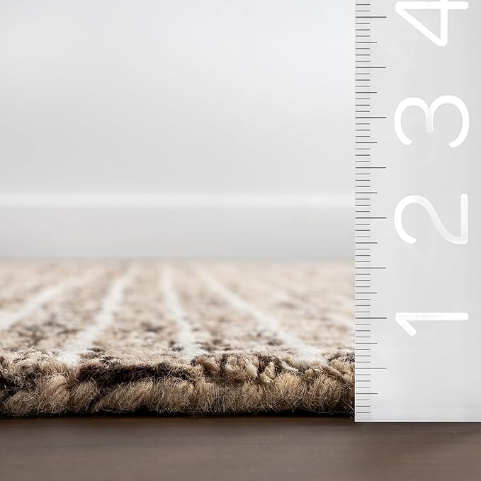 Rugs USA Melrose Brown/Ivory, Wool & Cotton, Soft and Cozy, High Traffic - Image 2
