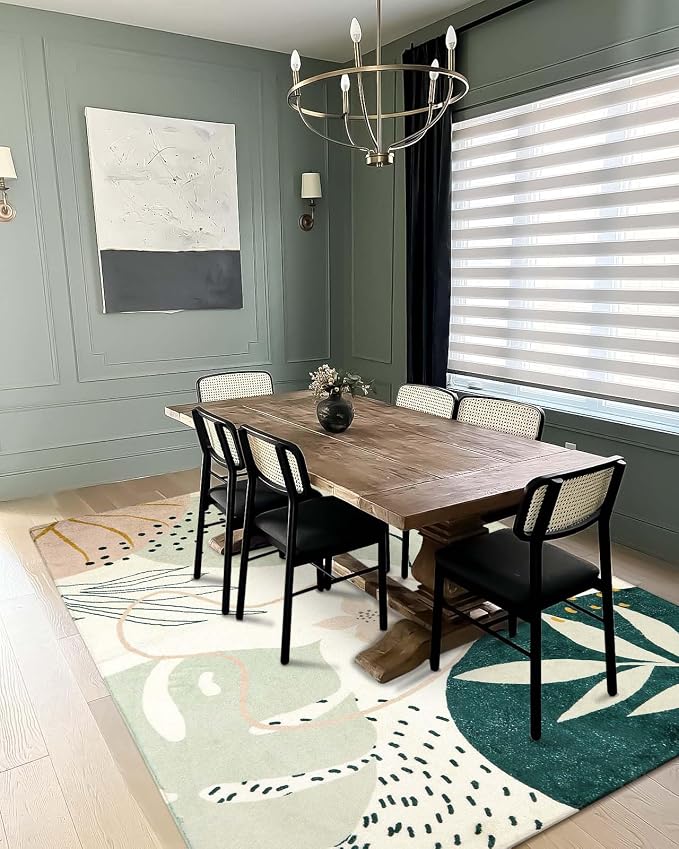 Lahome Green Machine Washable Living Room Rugs - Image 5