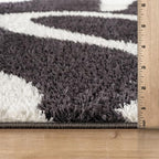 Rugshop Abstract Wavy Shag Area Rug Anthracite Dark Gray 2' x 3' Ideal - Image 3