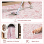 LIVEBOX 8x10 Pink Area Rug for Living Room, Vintage Soft Washable Bedroom Area - Image 5
