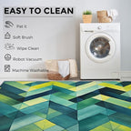 5x8 Geometric Zigzag Rugs for Bedroom Decor, Washable Green Chevron Pattern - Image 6