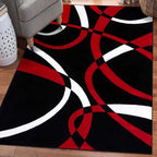 2305 Geometric Abstract Red Black 6x9 Area Rugs by LuxeWeavers