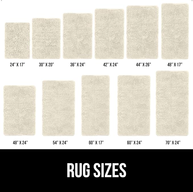 GORILLA GRIP Bath Rug Mat 48x24, Thick Absorbent Chenille, Quick Dry Microfiber - Image 6