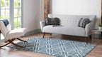 Rugs.com Lattice Trellis Collection Rug – 8' x 10' Blue Low-Pile Rug Perfect - Image 4