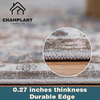 2'x3' Black-Purple Khaki Area Rug Washable Door Mat Vintage Distressed Doormat - Image 2