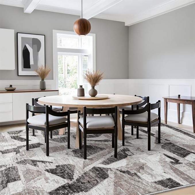 8X10 Area Rugs for Living Room Bedroom, Modern Abstract Large Carpet Washable - Image 3