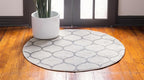 Rugs.com Lattice Frieze Collection Rug – 8' Round Ivory Medium Rug Perfect - Image 2