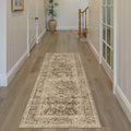 2x6 Washable Runner Rug for Kitchen Hallway Brown Vintage Non-Slip Low Pile by WondRg