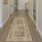 2x6 Washable Runner Rug for Kitchen Hallway Brown Vintage Non-Slip Low Pile by WondRg