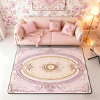Light Pink Large Area Rug 5x7 Antique Decor Boho Floral Living Room Rug | - Image 5
