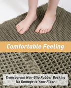 AMOAMI Upgraded Waffle Bath Mat, Super Absorbent Non Slip Bath Mats - Image 4