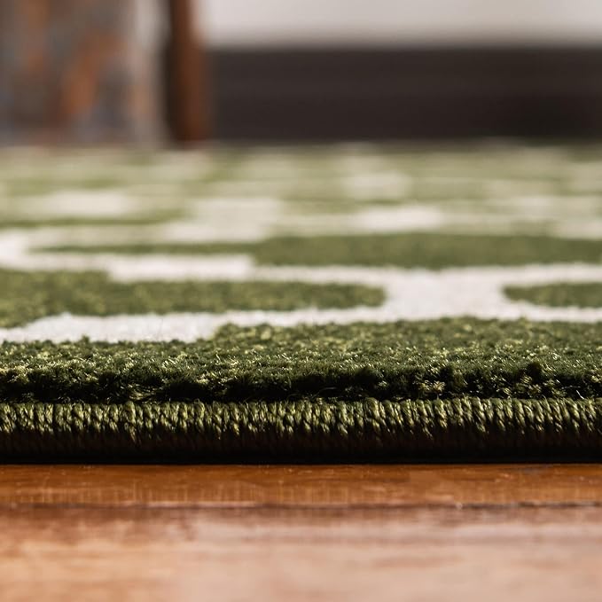 Rugs.com Lattice Collection Rug – 9' x 12' Dark Green Medium Rug Perfect - Image 5