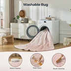 WITSHOCK Pink Rugs 7x9 for Bedroom Girls, Floral Modern Distress Print Pattern - Image 6