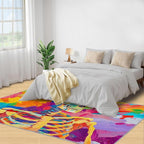 4x6 Abstract Graffiti Cafe Rug - Image 4