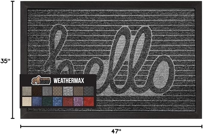 GORILLA GRIP 100% Waterproof All-Season WeatherMax Doormat, US Designed Natural - Image 2