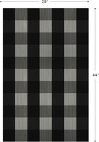 GENIMO Checkered Rug 27.5x44 inches Black and White Outdoor Rug Buffalo Plaid - Image 2