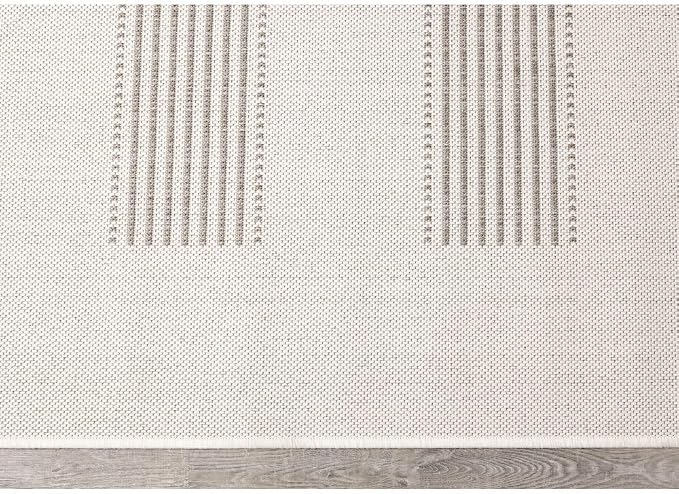 6x9 Rug with Modern Striped Pattern, Stylish Neutral Area Rug in Beige and Cream - Image 9