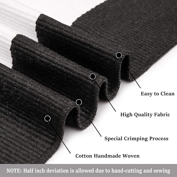 KOZYFLY Black and White Area Rug 27.5x43 Inches Striped Front Door Rug Cotton - Image 4