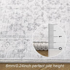LIVEBOX Washable Area Rug 5x7 Large Boho Living Room Rug Vintage Grey Rugs - Image 6