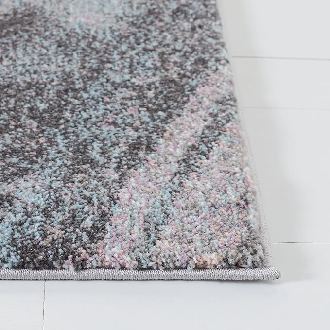 SAFAVIEH Glacier Collection 2'3" x 12' Pink / Blue GLA126U Modern Abstract - Image 3