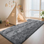 Soft Runner Rugs for Bedroom, Dark Grey 3x7 Area Rugs Fluffy Rug Shaggy Area - Image 4