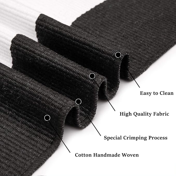 KOZYFLY Black and White Striped Runner Rug 2x4.3 Ft Washable Hallway Runner Rug - Image 4
