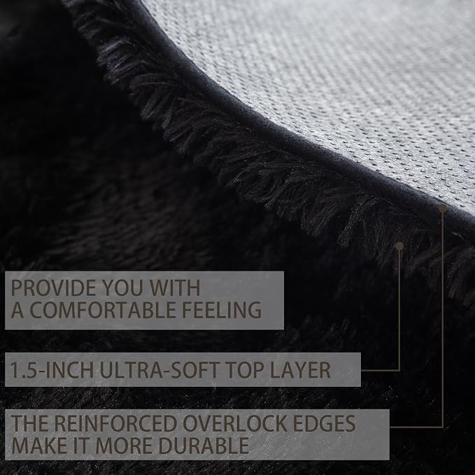 4x6 Area Rugs for Living Room Bedroom, Soft Fluffy Shaggy Bedside Rug, Indoor - Image 9