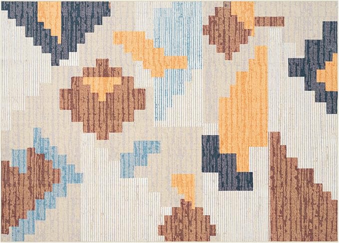 Phantoscope Washable Area Rug 5'x7' Non-Slip, Modern Neutral Boho Rugs - Image 2
