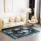 Western Wolf Large Area Rug 5x7 Bohemian Dream Catchers Living Room Rug | - Image 2